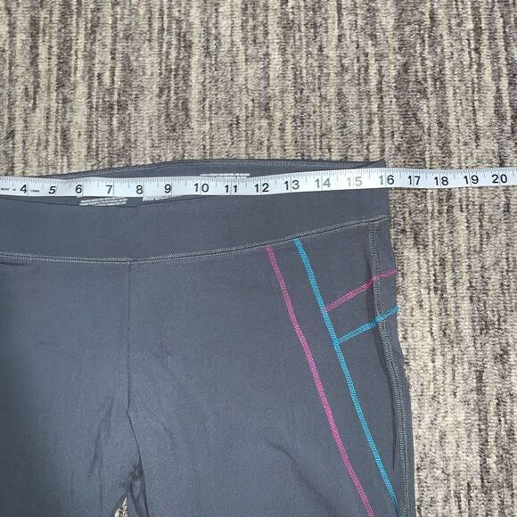 NordicTrack Womens Large Gray Nylon Athletic Leggings Stretch Athleisure Classic - Picture 3 of 6